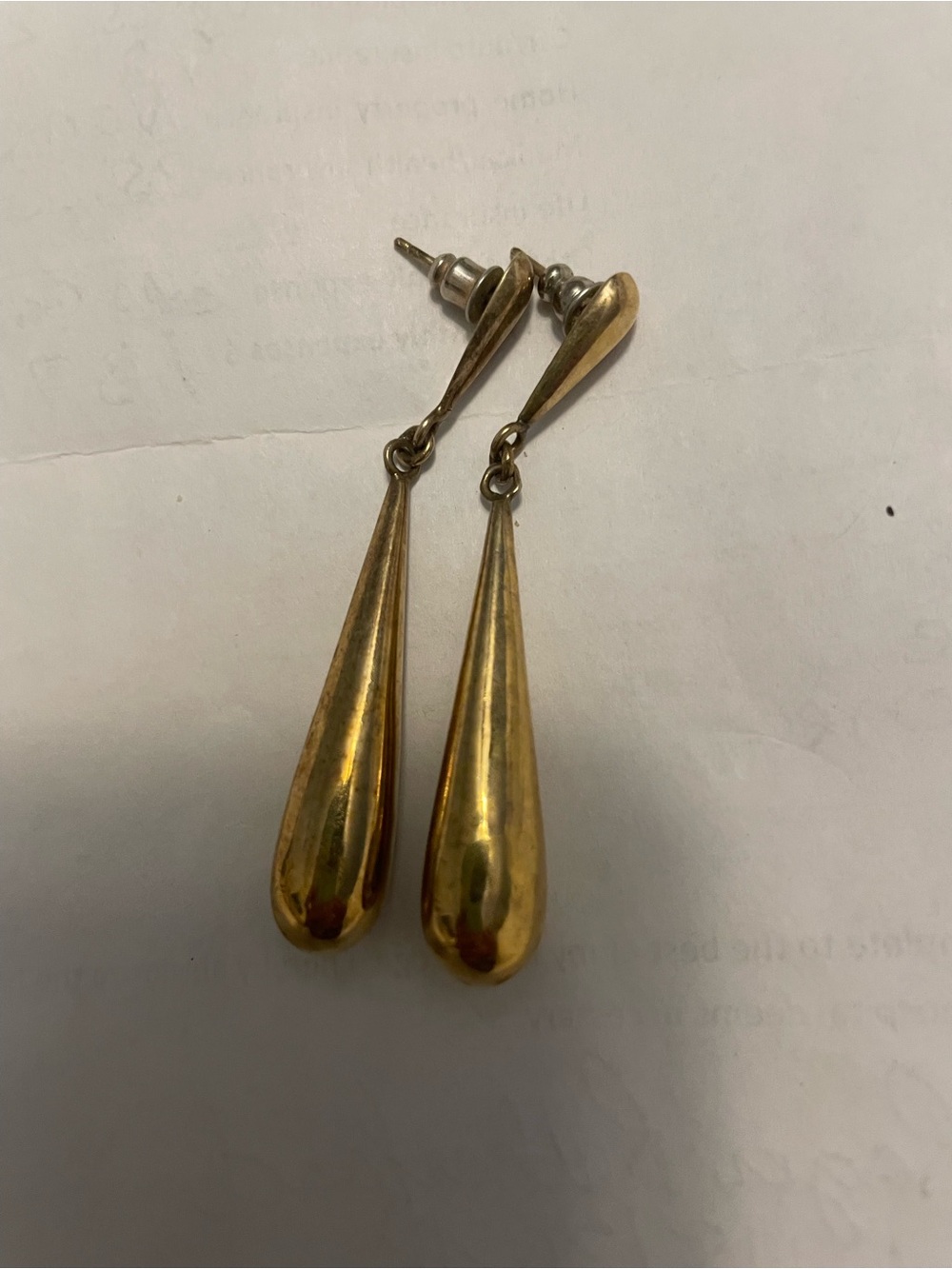 Gold Teardrop Dangle Earrings - Women's Jewelry